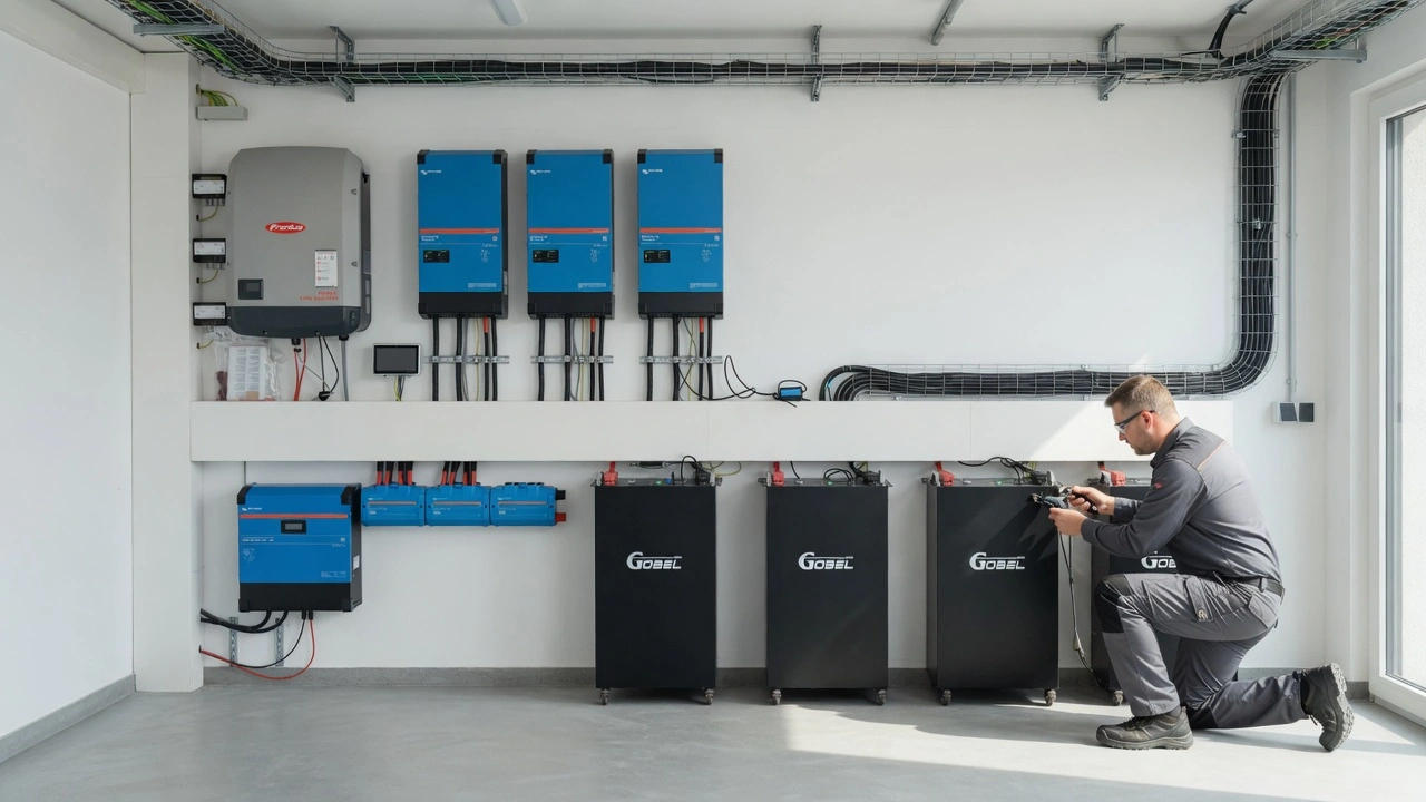 Gobel Power B2B Platform Overview – Battery lineup, VRM dashboard, installer at work