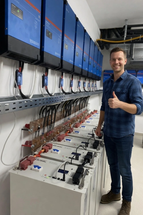 10 Gobel Power batteries in parallel with Victron inverter — whole home backup installation