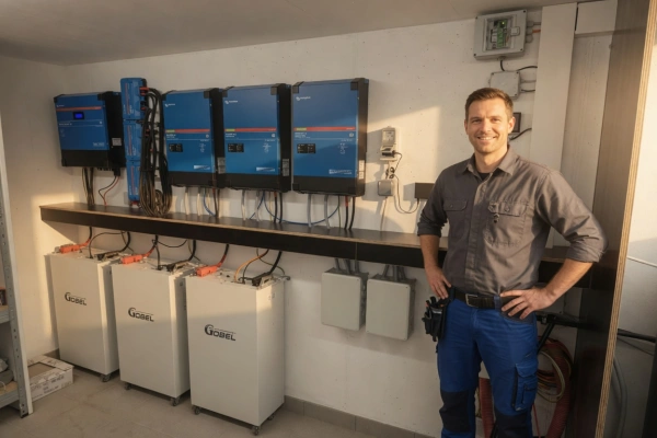 Installer Team at Residential Solar + Battery Project Site