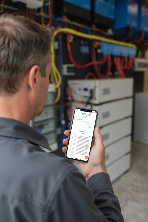 QR Traceability Demo – Scan result showing cell data and test curves