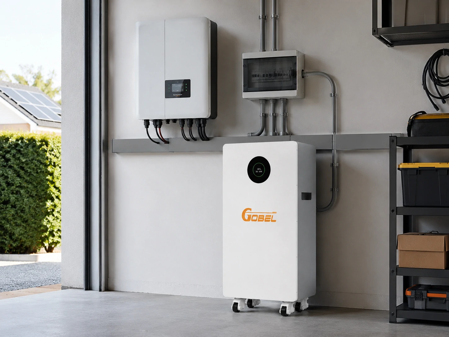 GP-PB3-PC314 floor-standing battery in a home utility room