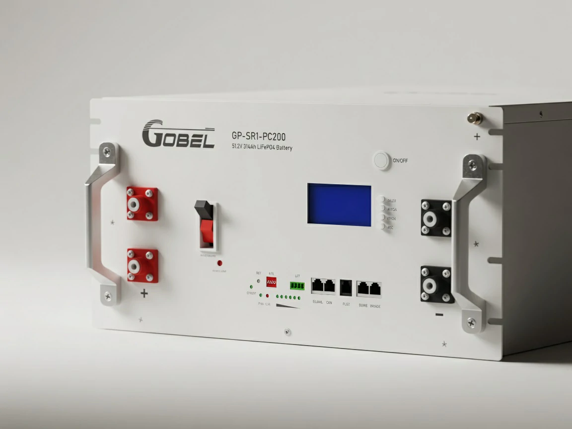 GP-SR1-JK314 front panel with BMS display and circuit breaker
