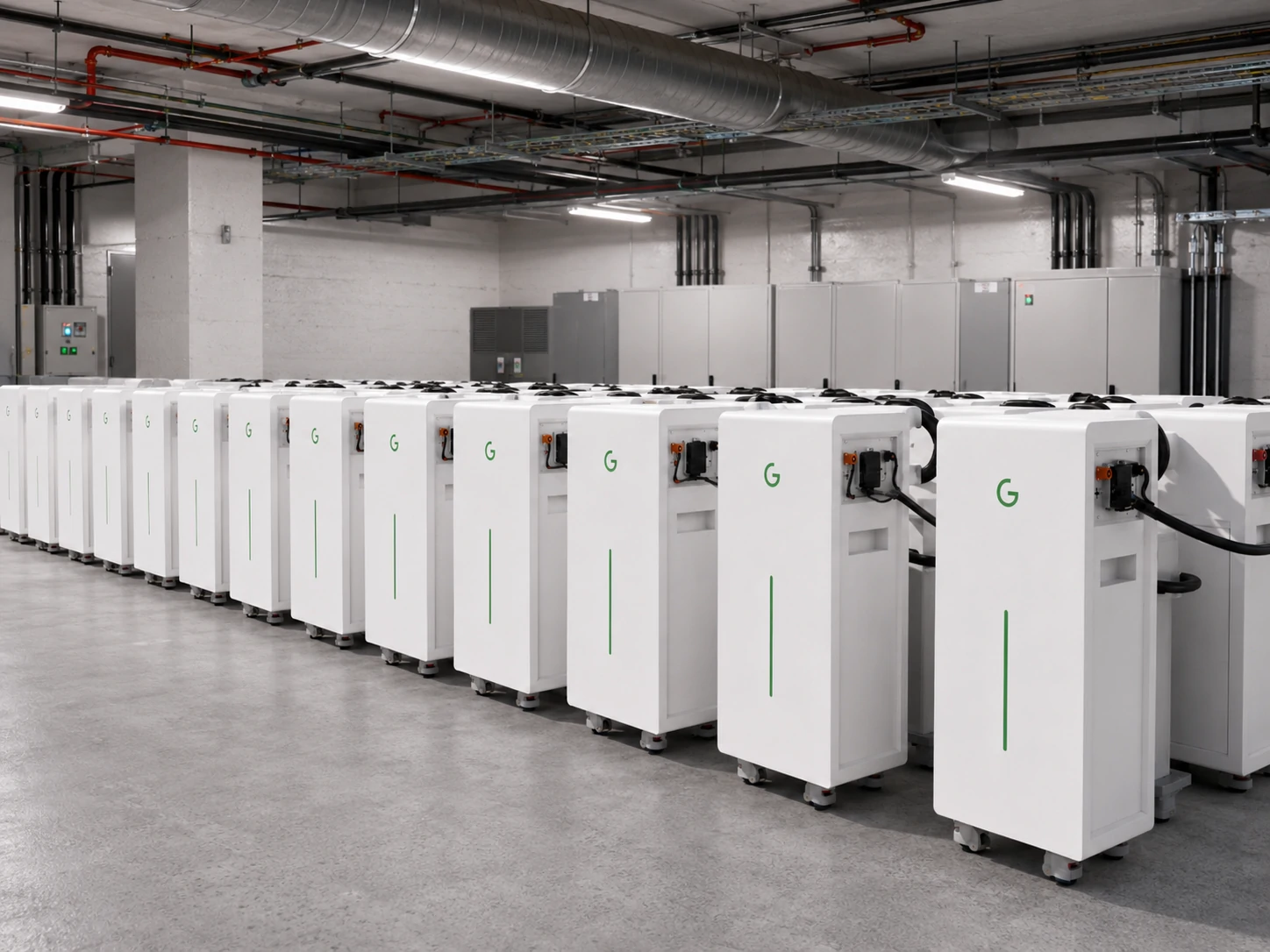 Multiple Gobel Power GP-WP1-16K IP65 outdoor LiFePO4 batteries paralleled for over 1MWh commercial energy storage system
