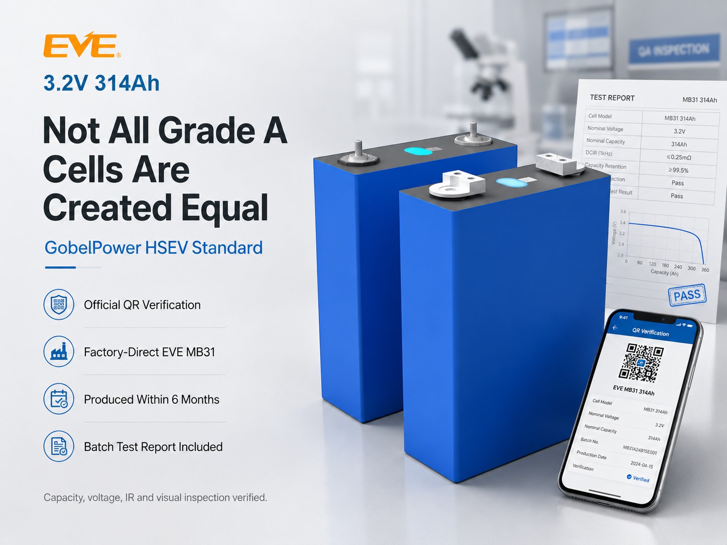 EVE MB31 QR code verification result on EVE official website