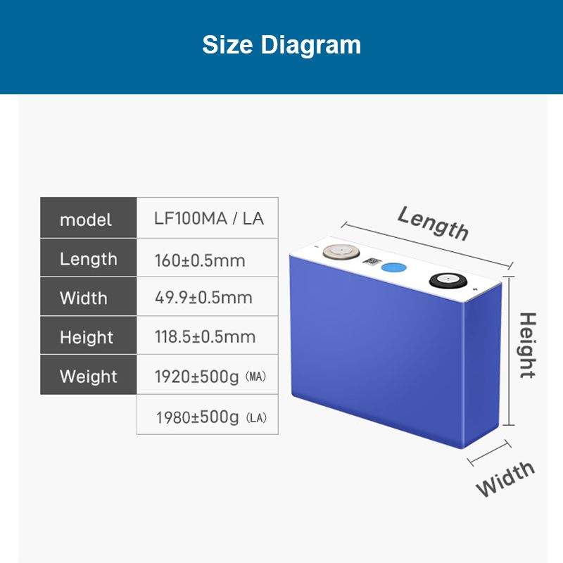 Wholesale High Grade EVE 3.2V 100Ah LF100LA Rechargeable LiFePO4 Battery Cell