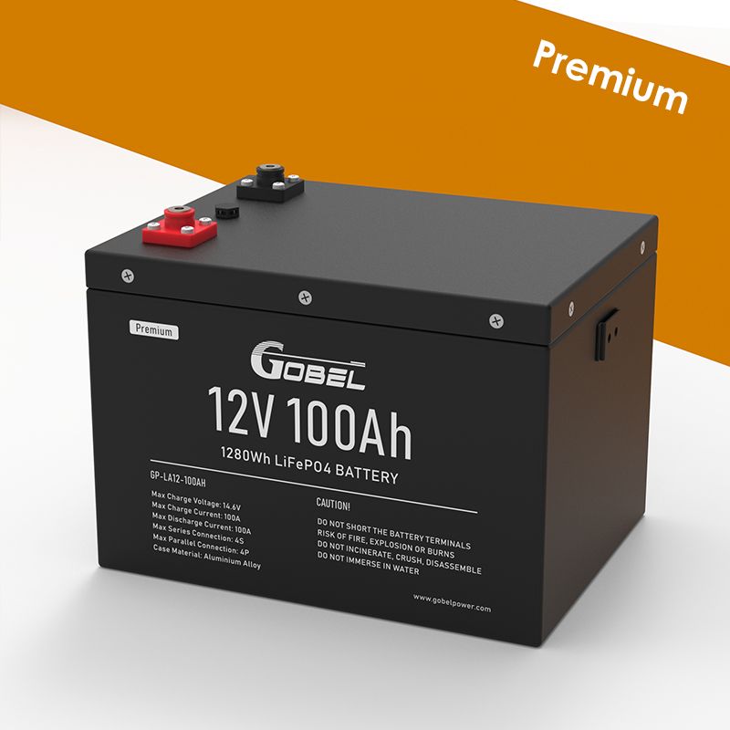 Wholesale 12V 100Ah LiFePO4 Battery GP-LA12-100AH Premium Deep Cycle Battery 1.2kWh Energy