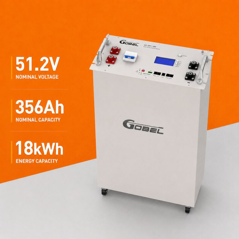 Wholesale Gobel Power 51.2V 356Ah 18kWh GP-SR1-18K-PC LiFePO4 Server Rack Battery